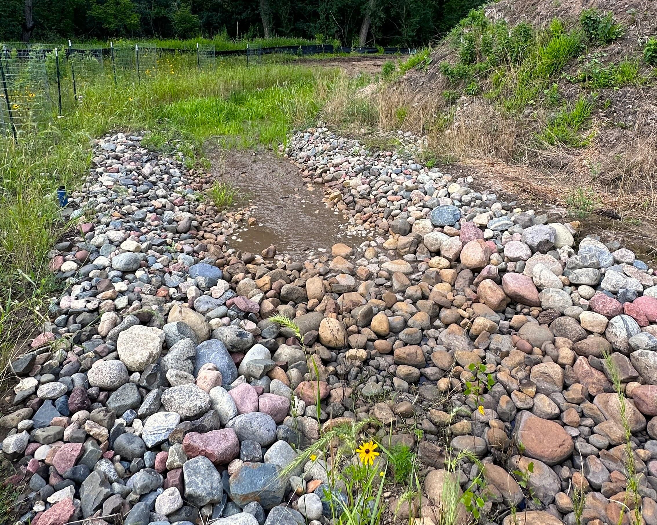 Water flowing in a stream